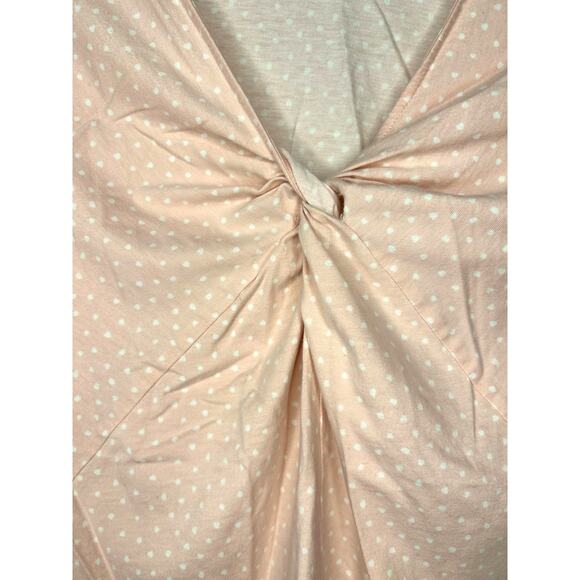 Garnet Hill Light Pink LS Lounge Pajama Set Polka Dot Twist Front Size Small - Picture 4 of 9